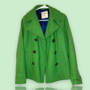 Green short trench coat